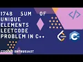 1748 sum of unique elements leetcode problem in c Leetcode for beginners Leetcode solutions