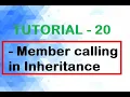 Tutorial-20 by Singh Mam OOP Member Calling in Inheritance Java tutorial for beginner in hindi
