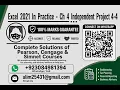Excel 2021 In Practice - Ch 4 Independent Project 4-4 Assignment SIMnet Excel 2021 Project 4-4