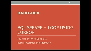 Sql Server - Loop data using Cursor