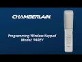 How to Program Chamberlain s 940EV Wireless Keypad to a Garage Door Opener