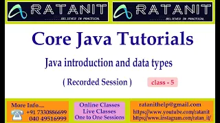 core java tutorials java introduction and data types by Mr RATAN CLASS-5