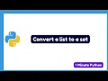 How to Convert a List to a Set in Python