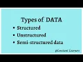 2 What is data Different types of data Structured Semi-structured Unstructured data