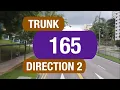 SBS Transit Trunk 165 Direction 2 Bus Service Route Visual
