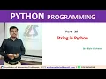 Part - 29 String in Python Hindi Language