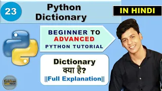 Python Dictionary Full Explanation Python Tutorial-23 Hindi With Notes