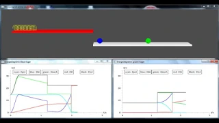 Simulation of an elastic collision between two objects with vpython