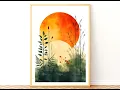 Transform Your Space with Stunning Sunset Botanical Wall Art - Cozy Calm Ready to Print