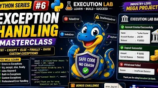 Python Exception Handling Masterclass try except else and all Banking System Project