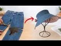 Can I Upcycle Old Jeans into a Designer-Looking Wide-Brim Sun Visor Hat