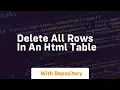 delete all rows in an html table