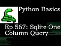 Python Basics Tutorial Sqlite One Column Sql Query