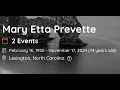 Mary Etta Prevette - A Celebration of Life