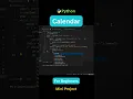 Calendar Program in Python Coding Python Mini Project