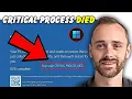 CRITICAL PROCESS DIED Error Fix Windows 11 Stop Code