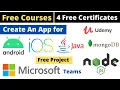 Udemy Free Certificate Courses Create An Android iOS App Node js Java Online Classes