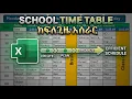 Automated School Timetable in Excel