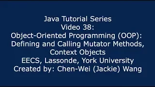 EECS1021 Java Tutorial 38