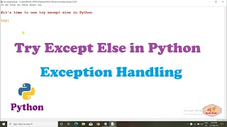 Try Except Else in Python Exception Handling Python Tutorial For Beginners