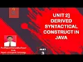 Unit 2 Derived syntactical construct in java Prof Rajesh Tiwari