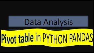 Pivot table in PYTHON PANDAS HINDI TUTORIAL