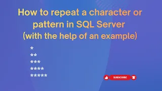 How to repeat a character or pattern in MS SQL Server with an example REPLICATE
