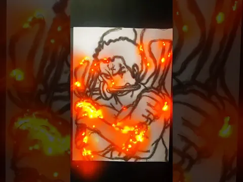 Create a Zoro painting with fire🔥 #painting #drawing #zoro #onepiece