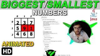 Find biggest and smallest number in the 2-d Array Java Program Animated Java Tutorial