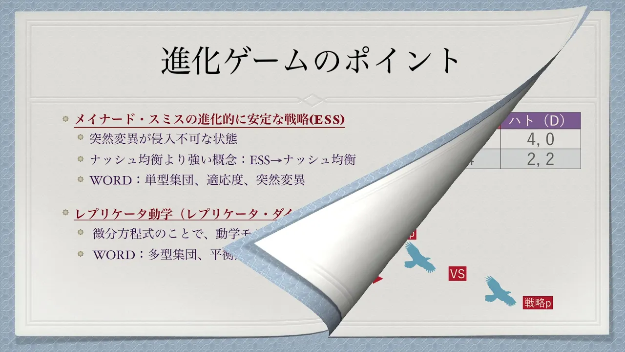 【ゲーム理論応用】 進化ゲーム理論入門第1回 -ESS-