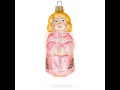 Angel in Pink Dress Glass Christmas Ornament