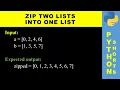 Zip two lists into one list Python shorts