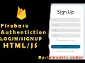 Simple Login Register with Firebase Authentication using JavaScript HTML CSS