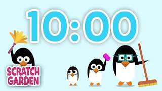 The Ten-Minute Clean Up Timer Song | 10 Minute Count Down | Scratch Garden