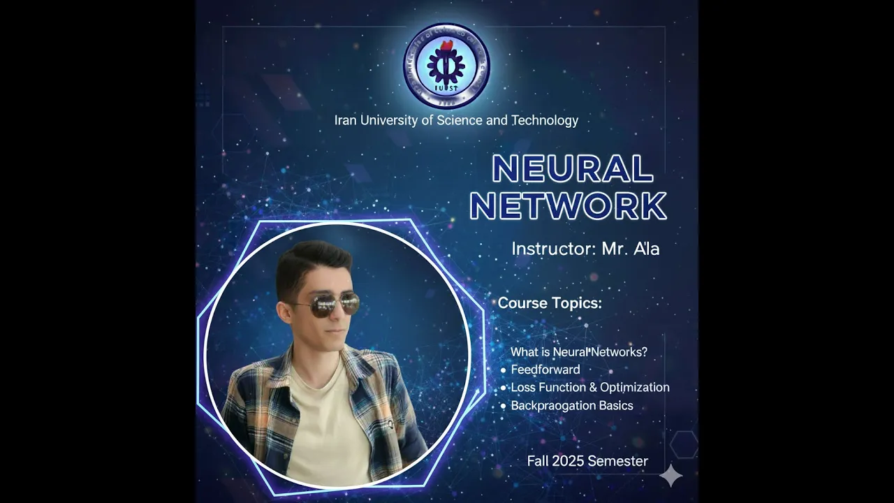 Neural Network Course Intro (IUST) — Feedforward, Loss & Backprop Basics