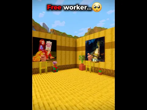 Minecraft How To Get Free Workers...💀#shorts