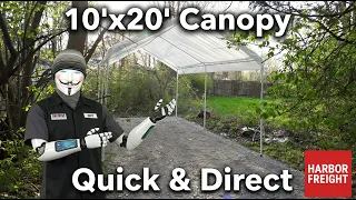 Harbor Freight 10x20 Canopy Assembly Portable Car 10 x20 CoverPro Truck Tent Setup 10 Ft x 20 Ft