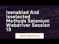 isenabled and isselected methods selenium webdriver session 13