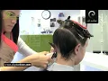 Undercut bob with extreme high shaved nape undercut 1990 s short hairstyle red hair dye by A Heide