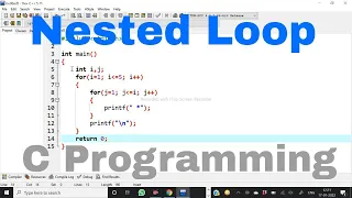 C Language Tutorial - 9 Nested Loop Example of nested loop