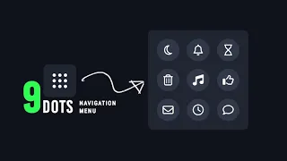 9 Dot Navigation Menu in HTML CSS JavaScript - Icon Hover Effect JS Project for Beginners