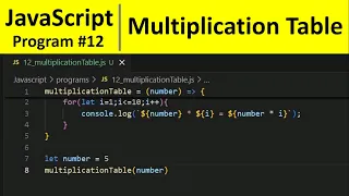 JavaScript Program 12 - Display Multiplication Table in JavaScript