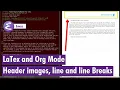 Org-mode - Header images horizontal line and line breaks