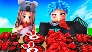 Red Food Only in Roblox MUKBANG