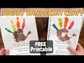 Turkey Handprint Craft Free PDF