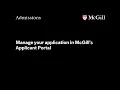 McGill University s Applicant Portal