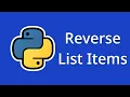 Reverse List Items in Python-Python programming for beginners