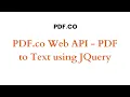 PDF co Web API - PDF to Text using JQuery