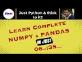 Learn Complete Numpy Pandas in just 6Hr 35mins PyCSR Learn Python Online with Pankaj Soni