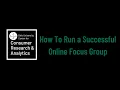 How To Run a Successful Online Focus Group - OU Center for Consumer Research Analytics CRA